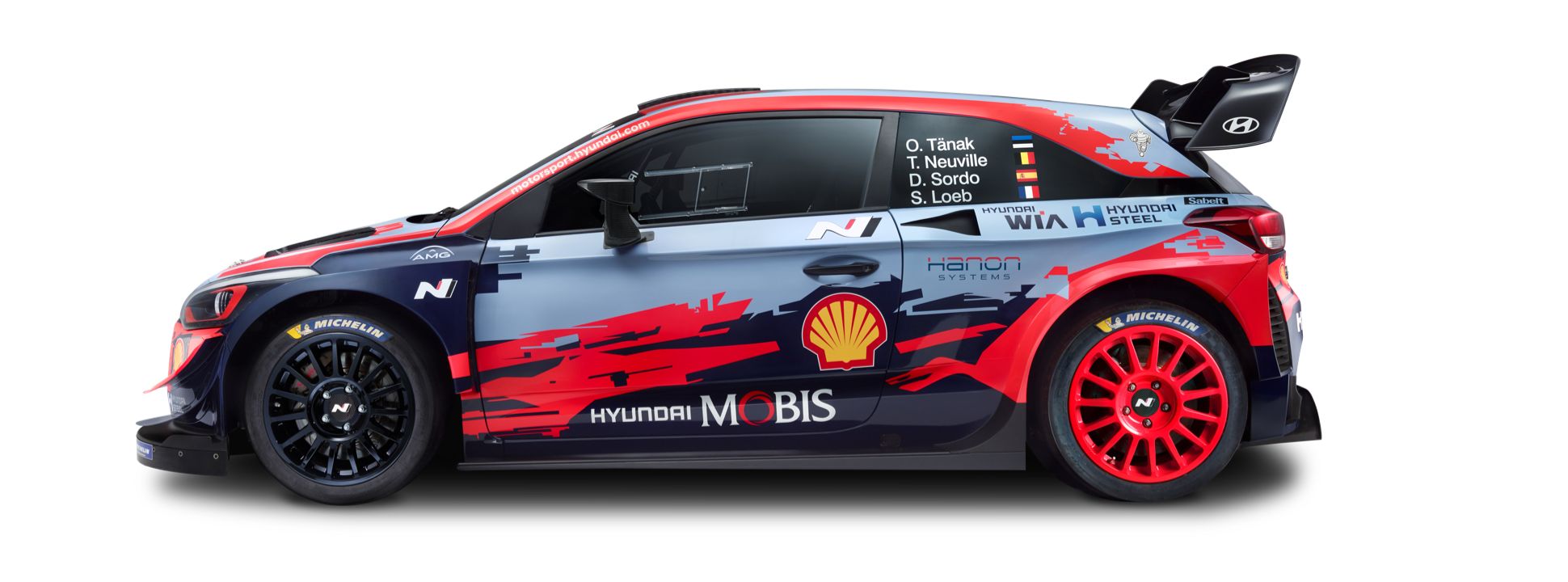 Hyundai WRC vehicle from the side