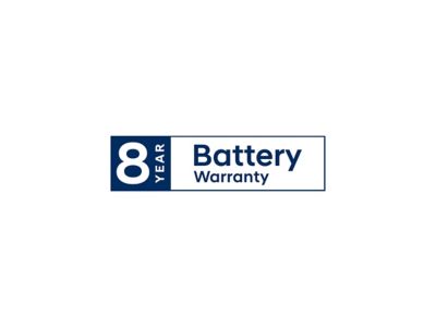 Logo 8 jaar batterijgarantie. 