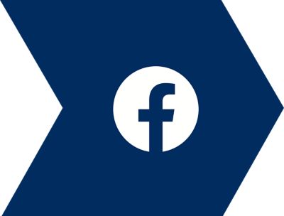 Facebook icon on arrow
