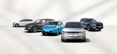 Hyundai electic vehicle range of IONIQ 5, TUCSON Hybrid, SANTA FE Plug-in, KONA Electric and IONIQ. 