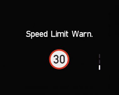 Illustration of the Hyundai i30 Intelligent Speed Limit Warning (ISLW).