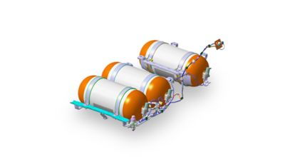 Hydrogen tanks of Hyundai fuel cell vehicles.