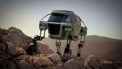 Elevate walking car, navigation a field of boulders