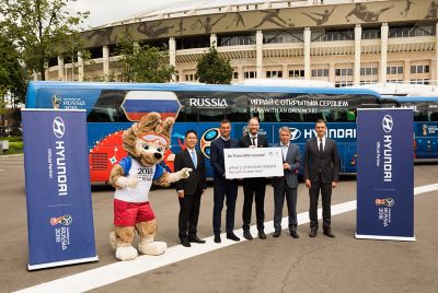 Promotional photo to the "Be There With Hyundai" Campaign at the 2018 FIFA World Cup Russia™.