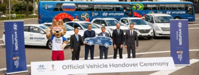 Photo from the official vehicle handover ceremony at the 2018 FIFA World Cup Russia™.	