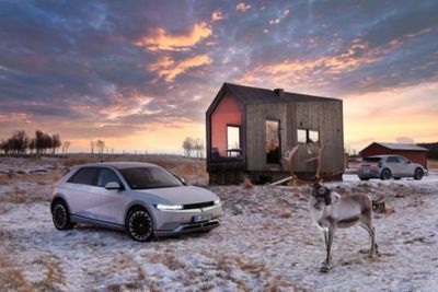 Hyundai IONIQ 5’s Vehicle-to-Load tech as the sole power source at a reindeer farm in Norway.