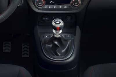 Close-up of the All-New Hyundai i10 N Line gear stick