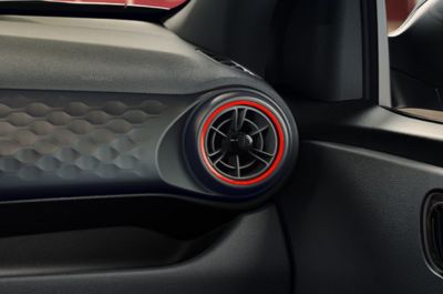 Close-up of the All-New Hyundai i10 N Line air vent on the passenger side