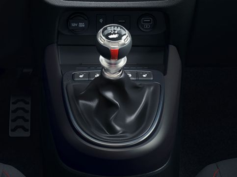 Close-up of the All-New Hyundai i10 N Line gear stick