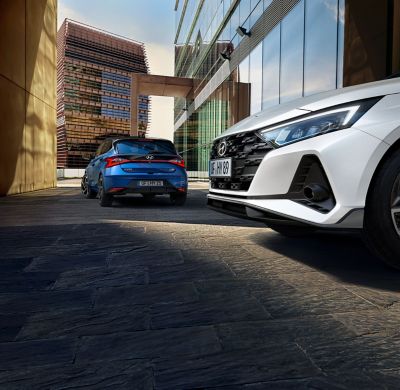 Close up of the Hyundai i20 n Line in an alley