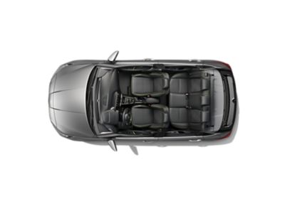 The Hyundai i20 shown from above