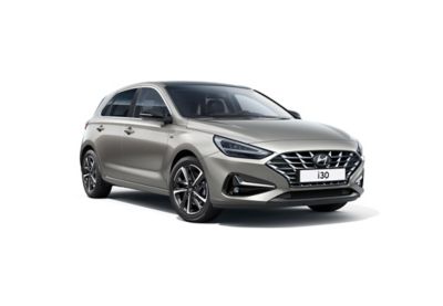 Close up view of the 8 inch floating touch screen in the new Hyundai i30.	