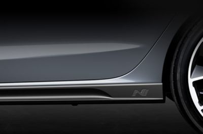 Vista en detalle de la silueta del Hyundai i30 Fastback N. 
