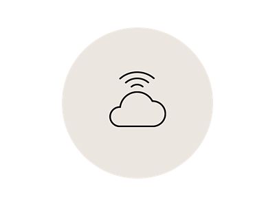 Symbolbild für die cloudbasierte Navigation der Bluelink Telematikdienste von Hyundai: Wolke und Funkwellen.