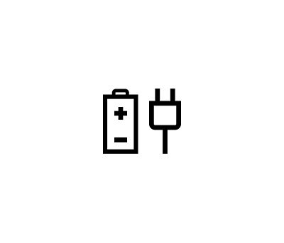 icoon van een batterij en een stekker