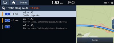 Captura de pantalla de información sobre el tráfico.