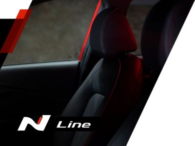 The sporty seats inside of the cockpit of the Hyundai N Line models.
