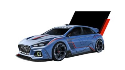 The Hyundai N RN 30 racing machine concept car at the 2016 Paris Motor Show.	