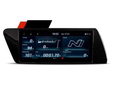 The updated graphics providing you with performance driving data in your Hyundai N model.