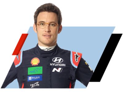 Thierry Neuville, World Rally Championship driver, driving a Hyundai i20 N WRC.	