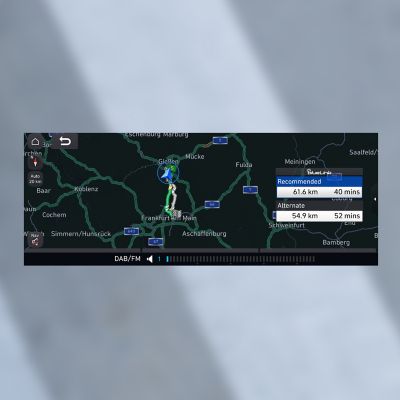 Hyundai connected routing screen.