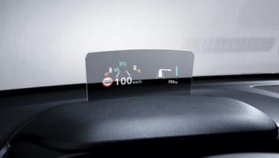 Head up display i en KONA Electric. Foto.