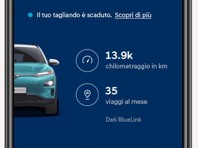 Grazie alla connettività Bluelink® di Hyundai puoi vedere il tuo chilometraggio