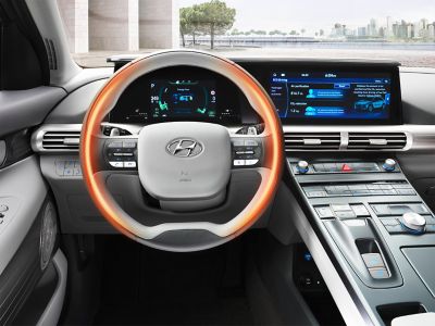 Foto som illustrerar Hyundai Nexos uppvärmda ratt.