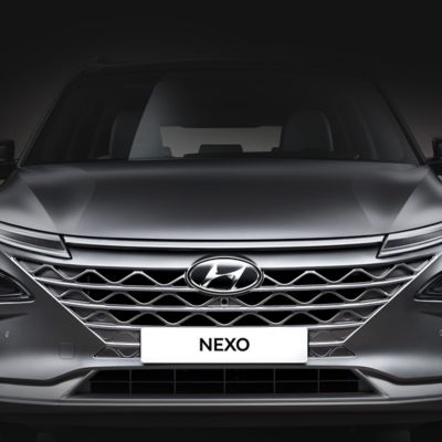 Photo showing the cascading grille of the all-new Hyundai Nexo.