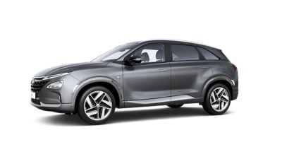 Boční pohled na zcela nový Hyundai Nexo, ukazující jeho charakteristické designové linie.