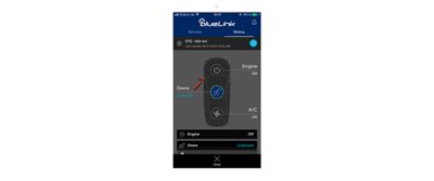 Estado del vehículo usando la aplicación BlueLink.