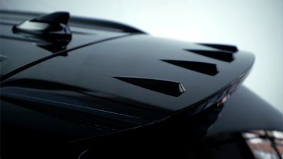 Detail of the rear spoiler of the all-new Hyundai TUCSON N Line.	