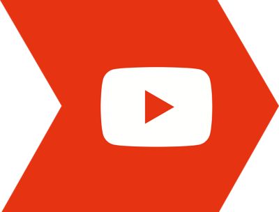 Icona di YouTube su una freccia