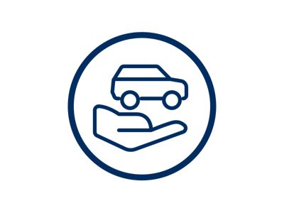 Car and palm of hand icon