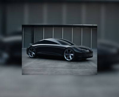 Zijaanzicht van de Hyundai Prophecy concept car.