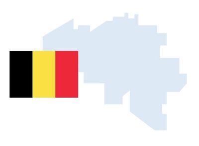 Flag and outline of Belgium