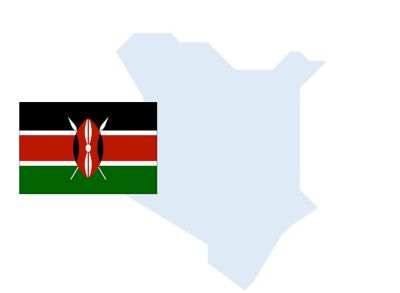 Flag and outline of Kenya