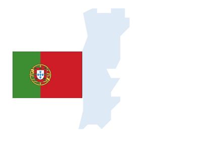 Flag and outline of Portugal