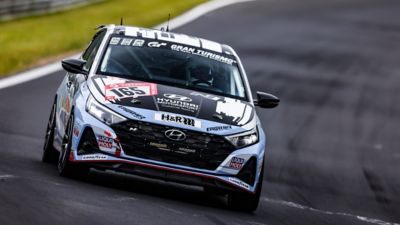 The Hyundai Motorsport customer racing i30 N on the track