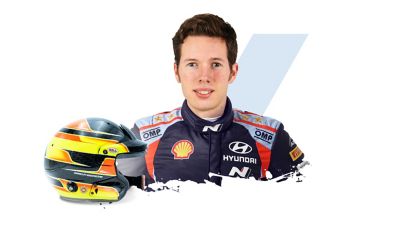 Le copilote de Hyundai Motorsport Martijn Wydaeghe et son casque.