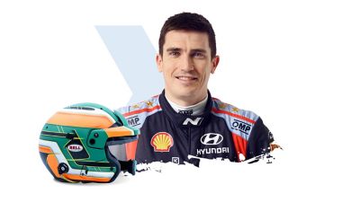 Craig Breen, pilote Hyundai Motorsport et son casque.