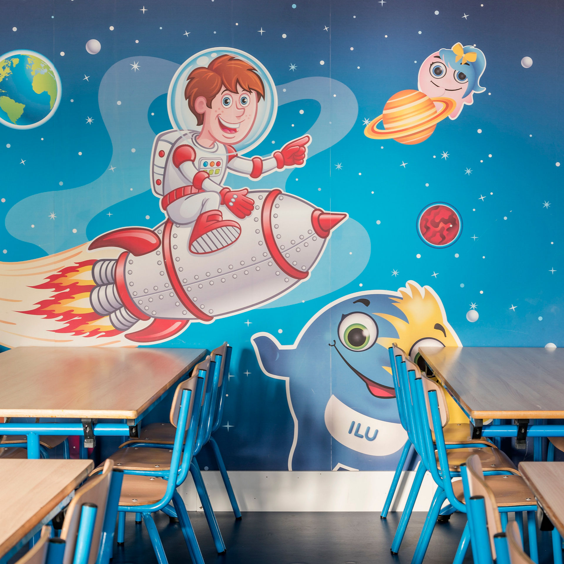 Aula con mesas