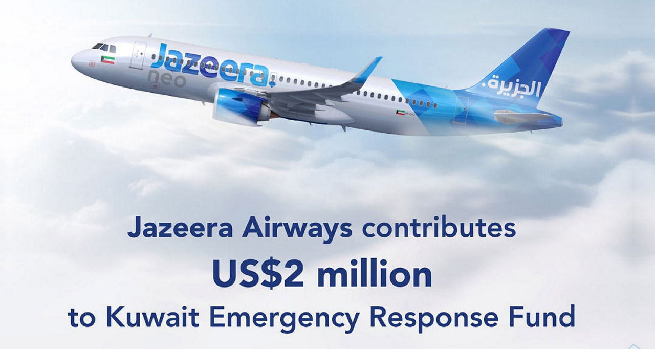Jazeera Airways Contributes US$2 Million to the Kuwait Emergency Response Fund