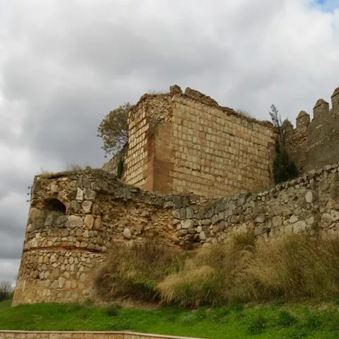 Muralla de piedra con restos defensivos