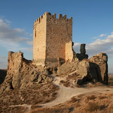 Torre de fortaleza en lo alto de una colina