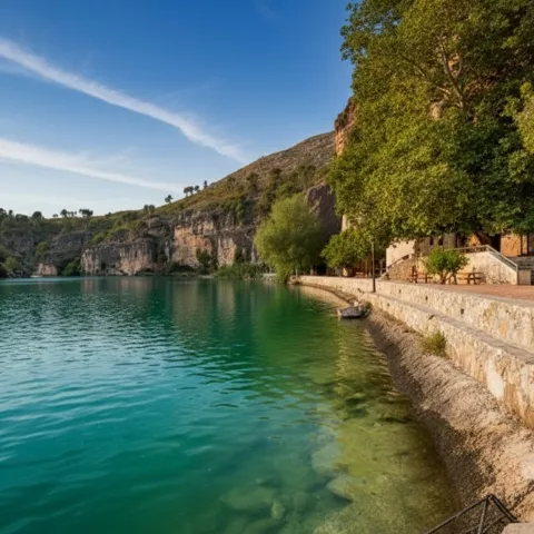 Paseo junto al lago de aguas tranquilas