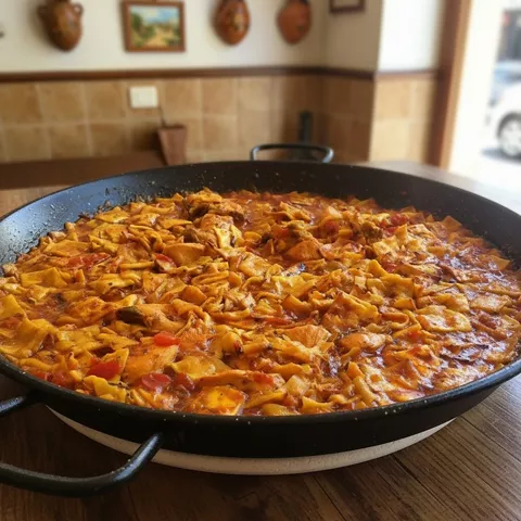 Gazpacho manchego casero en paella