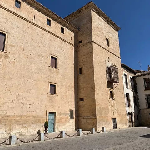 Torre y muro de palacio de piedra histórica