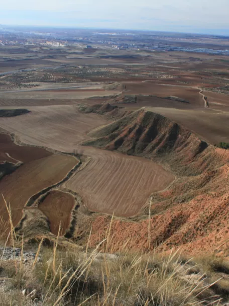 Paisaje agrícola visto desde colina