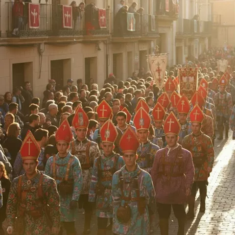 Desfile ceremonial con trajes históricos